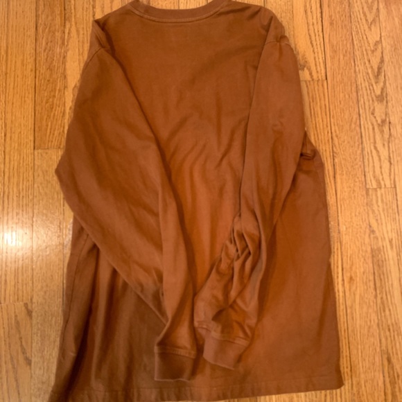 mens size medium supreme woven label L/S long sleeve tee ‘rust’ colorway - Picture 5 of 6